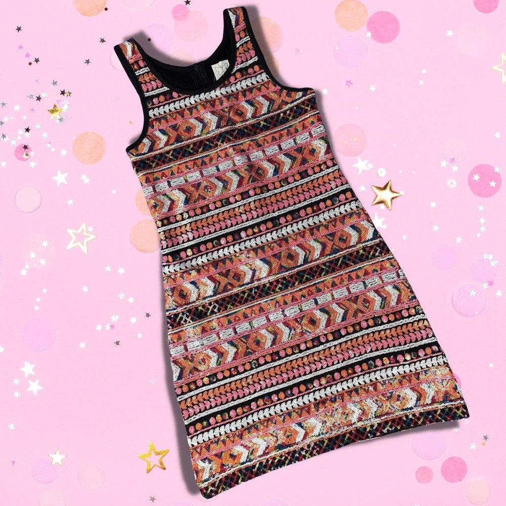 Ella Moss Girls Renee Sequin Shift Dress - Size 12